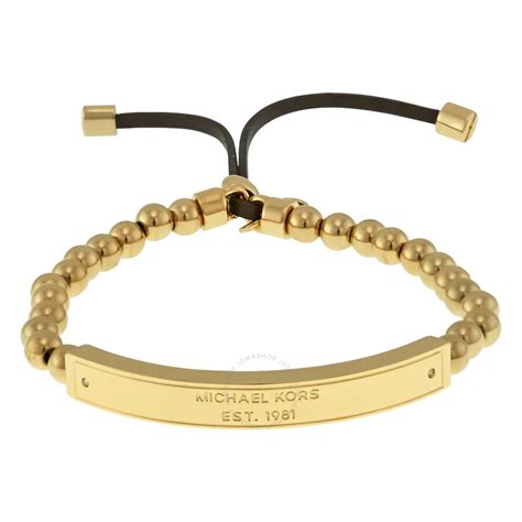 michael kors plaque stretch bracelet yellow gold|Michael Kors bracelet outlet.